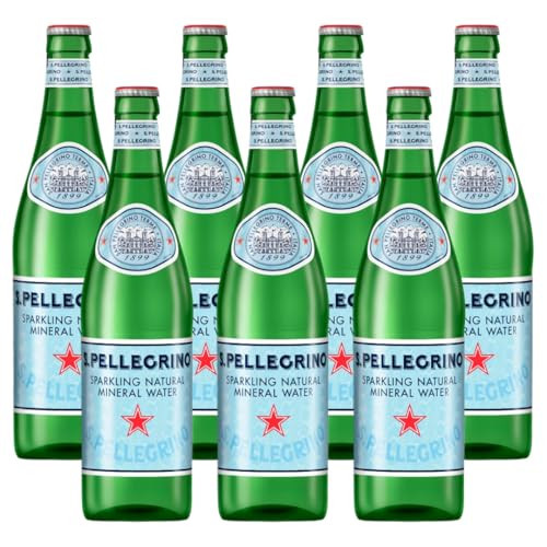 San Pellegrino Sparkling Natural Mineral Water – 500 mL (16.9 fl oz) Glass Bottles – 8 Pack – Premium Italian Carbonated Mineral Water | Amazon (US)