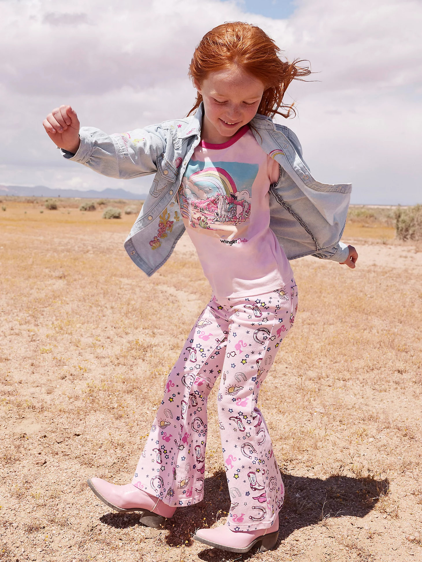 Wrangler x Barbie™ Girl's Trumpet Flare Jean in Pinnacle Pink | Wrangler