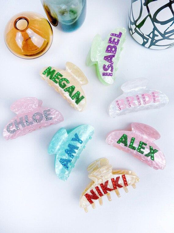 Hair Clip Christmas Gift for Her Personalised Hair Clip, Custom Hair Claw, Bridesmaid Gift Weddin... | Etsy (US)