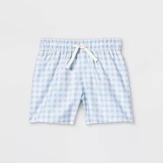 Toddler Boys' Gingham Swim Shorts - Cat & Jack™ Blue | Target