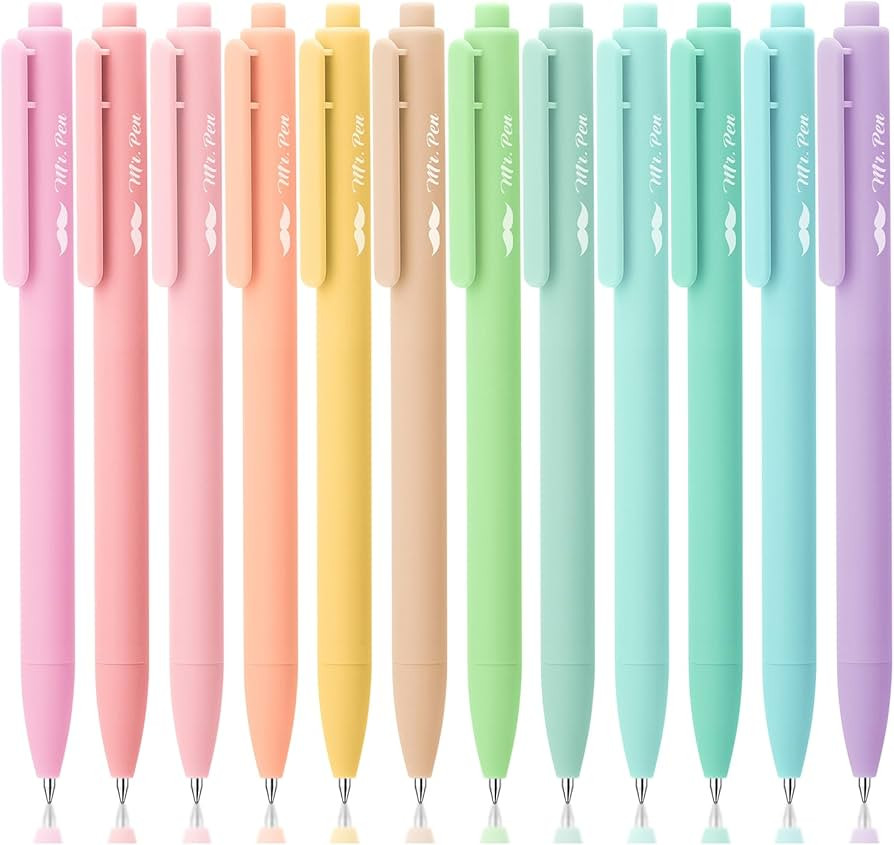 Mr. Pen- Retractable Gel Pens for Journaling, 12 Pack, Assorted Color Ink(Marshmallow Twist), Fas... | Amazon (US)