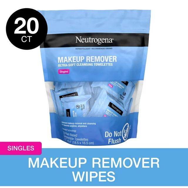 Neutrogena Cleansing Makeup Remover Wipes, Individually Wrapped, 20 Ct | Walmart (US)