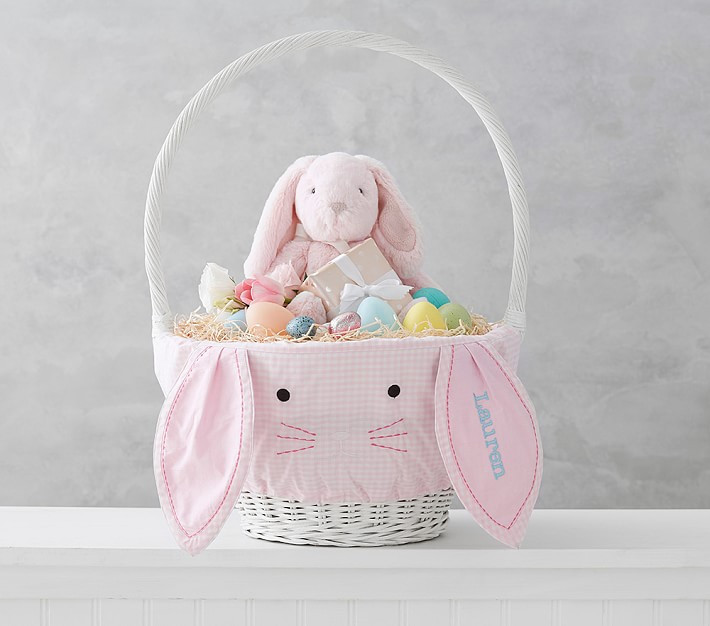 Gingham Bunny Face Easter Basket Liners | Pottery Barn Kids