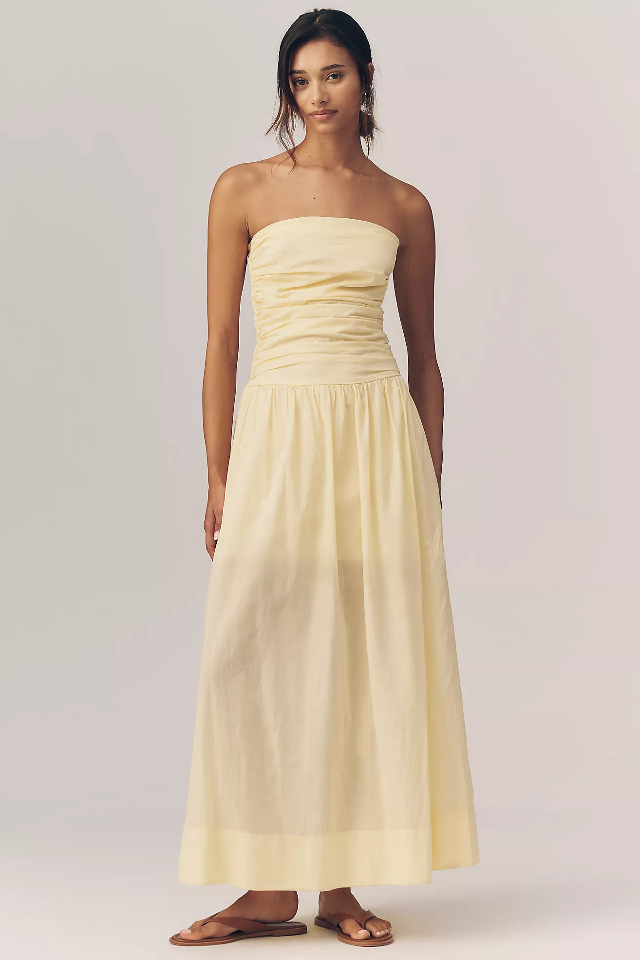 Sundry Voile Ruched Maxi Dress | Anthropologie (US)