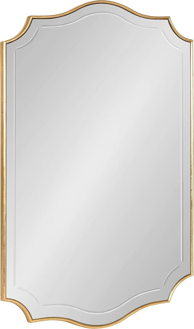Kate and Laurel Hollyn Glam Scalloped Wall Mirror, 20 x 30, Gold, Decorative Traditional Wall Dec... | Amazon (US)