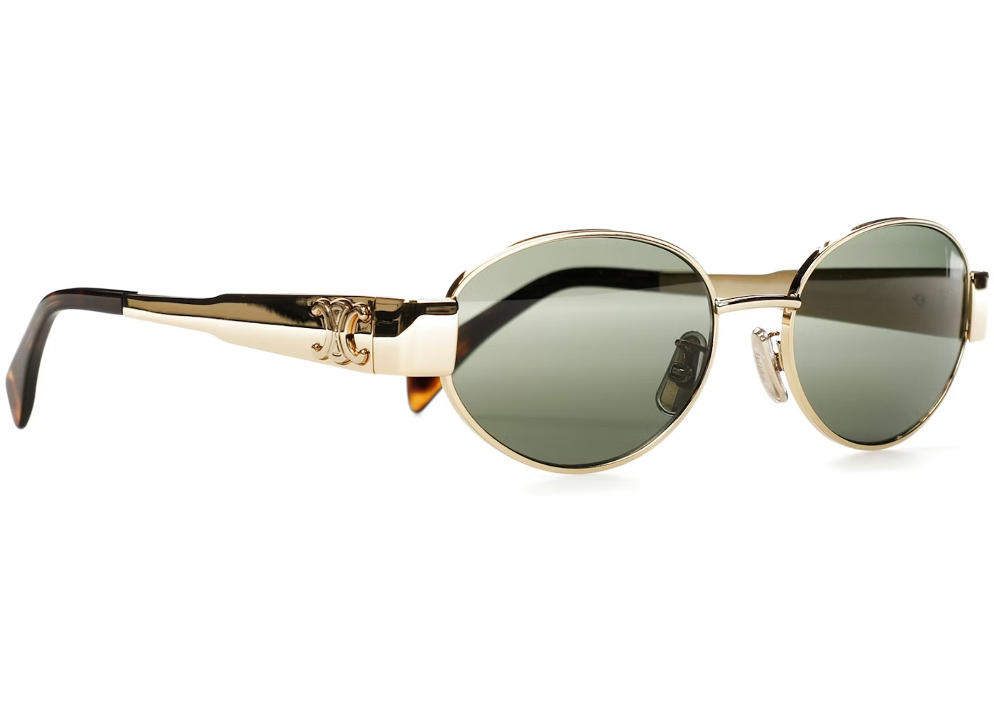 Celine Triomphe Metal 01 SunglassesGold/Green (4S235CMLB.35SG / CL40235U) | StockX