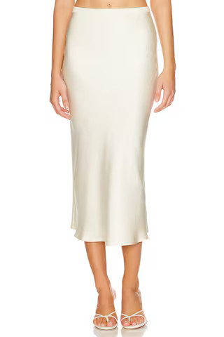 ANINE BING Bar Silk Skirt in Sand from Revolve.com | Revolve Clothing (Global)
