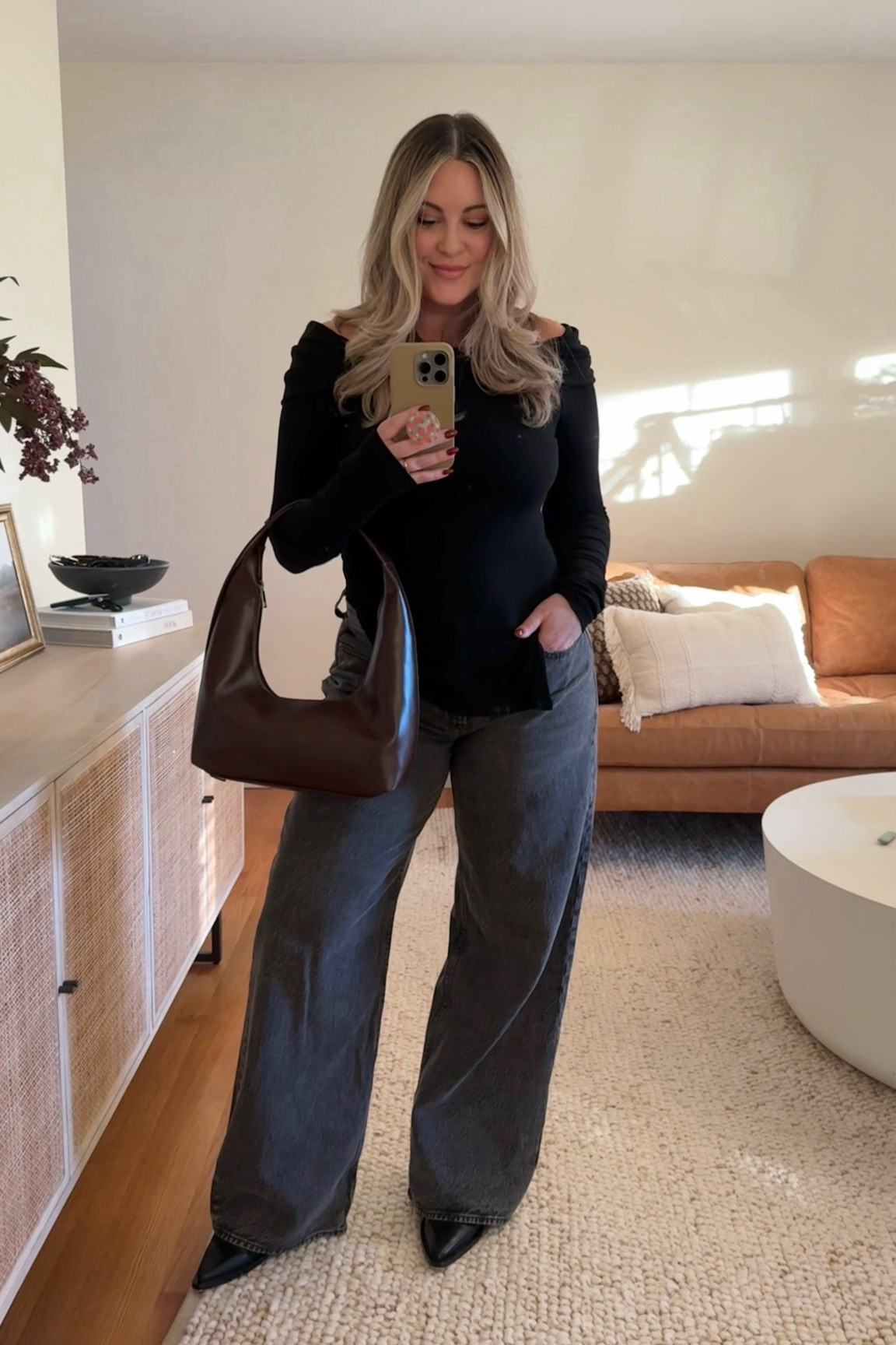 These jeans have been an unexpected favorite! FYI, I wouldn’t call them a low rise…they hit JUST below the belly button (like centimeters) and are more of a mid rise in my opinion! Wearing a 29LONG (I’m 5’6”) and have a little room in the waist. 

*Bag is NA-KD 

#LTKHoliday #LTKSeasonal #LTKFindsUnder100