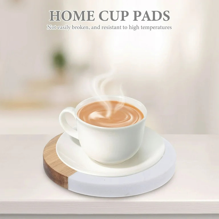 4 Pcs Marbled Coasters Placemats Cup Pads for Home Table Coasters Half Wood Coaster Coasters Bulk... | Walmart (US)