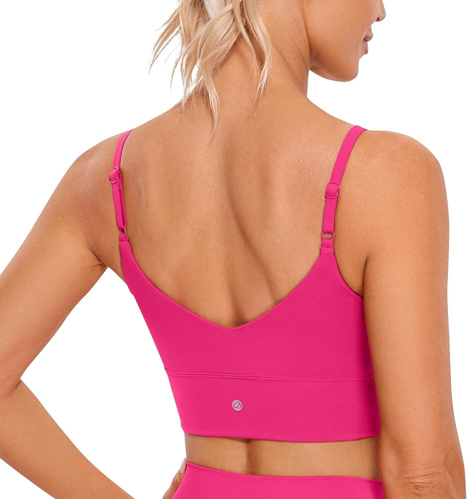 CRZ YOGA Adjustable Longline Sports Bra for Women - V Back Wireless Workout Padded Yoga Camisole ... | Amazon (US)