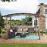 Amazon.com: Sunjoy Outdoor Pergola 8.5 x 13 ft. Steel Arched Pergola with Tan Weather-Resistant F... | Amazon (US)