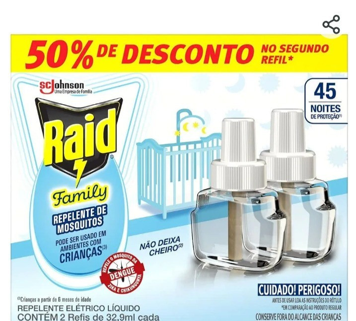 Refil Líquido Repelente Elétrico Raid 45 Noites Family 2 Unidades

#LTKhome #LTKbrasil