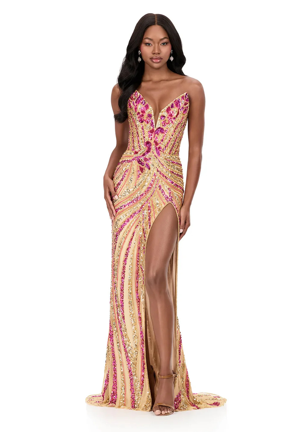 11236 - Fuchsia/Gold - ASHLEYlauren | Lady Black Tie