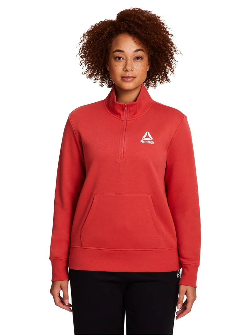 Reebok Women's and Women's Plus Sport Core 1/2 Zip Up Sweatshirt, Sizes XS-4X | Walmart (US)