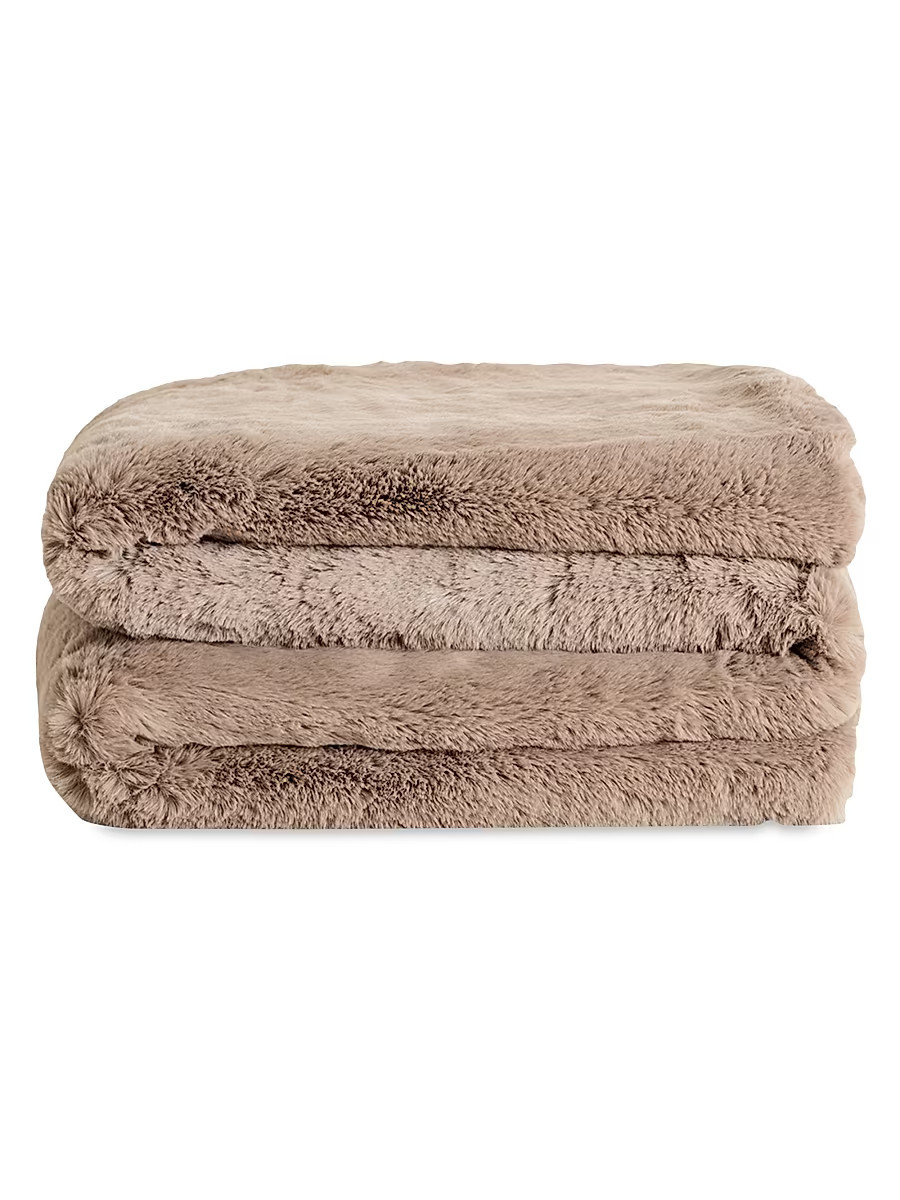 Marshmallow Medium Faux Fur Blanket - Mocha | Saks Fifth Avenue