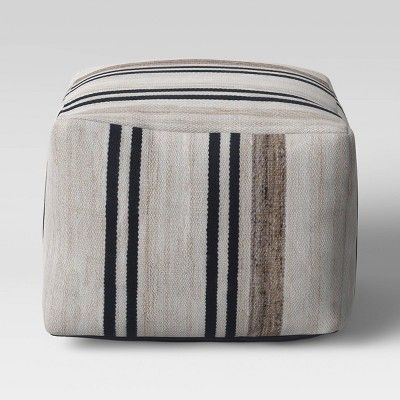 Cube Style Pouf Marled Stripe - Threshold™ designed with Studio McGee | Target