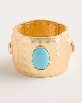 Multi-Stone Wide Cuff Stretch Bracelet | Chico's