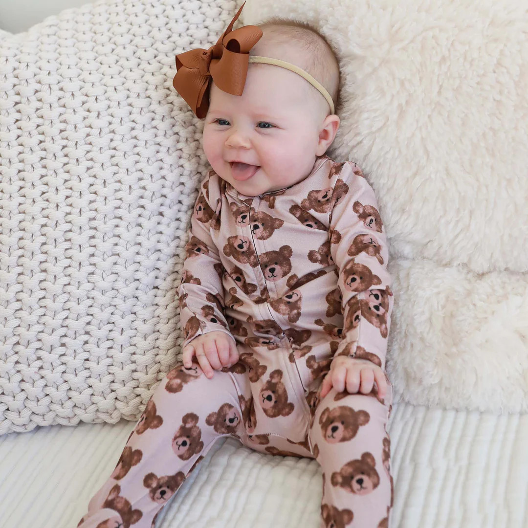 Teddy's Bears Zipper Footie | Caden Lane