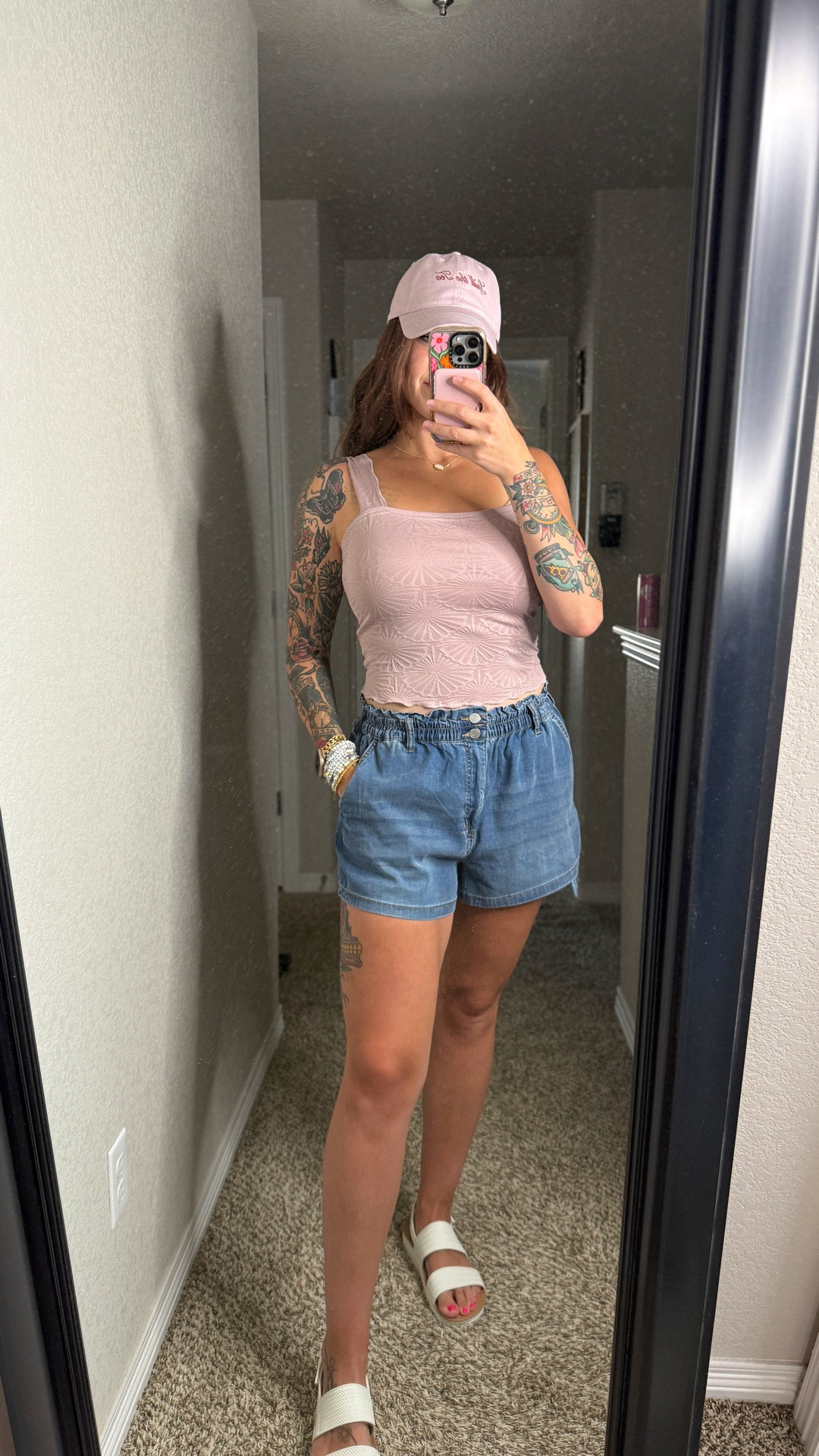 Excuse me while I buy this shirt in every color possible! It’s thin but not see through! It’s also so soft and so cute! I love the little ruffle on the bottom and that the strap is wide enough to cover my bra strap. I’m wearing a medium.
These shorts are from the juniors section and also such a soft material!

#LTKgrwm #LTKmomlife #LTKSeasonal