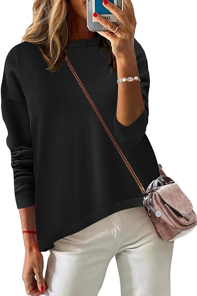 Zeagoo Sweaters for Women Fall Outfits Trendy 2025 Long Sleeve Shirts Bussiness Casual Knit Pullo... | Amazon (US)
