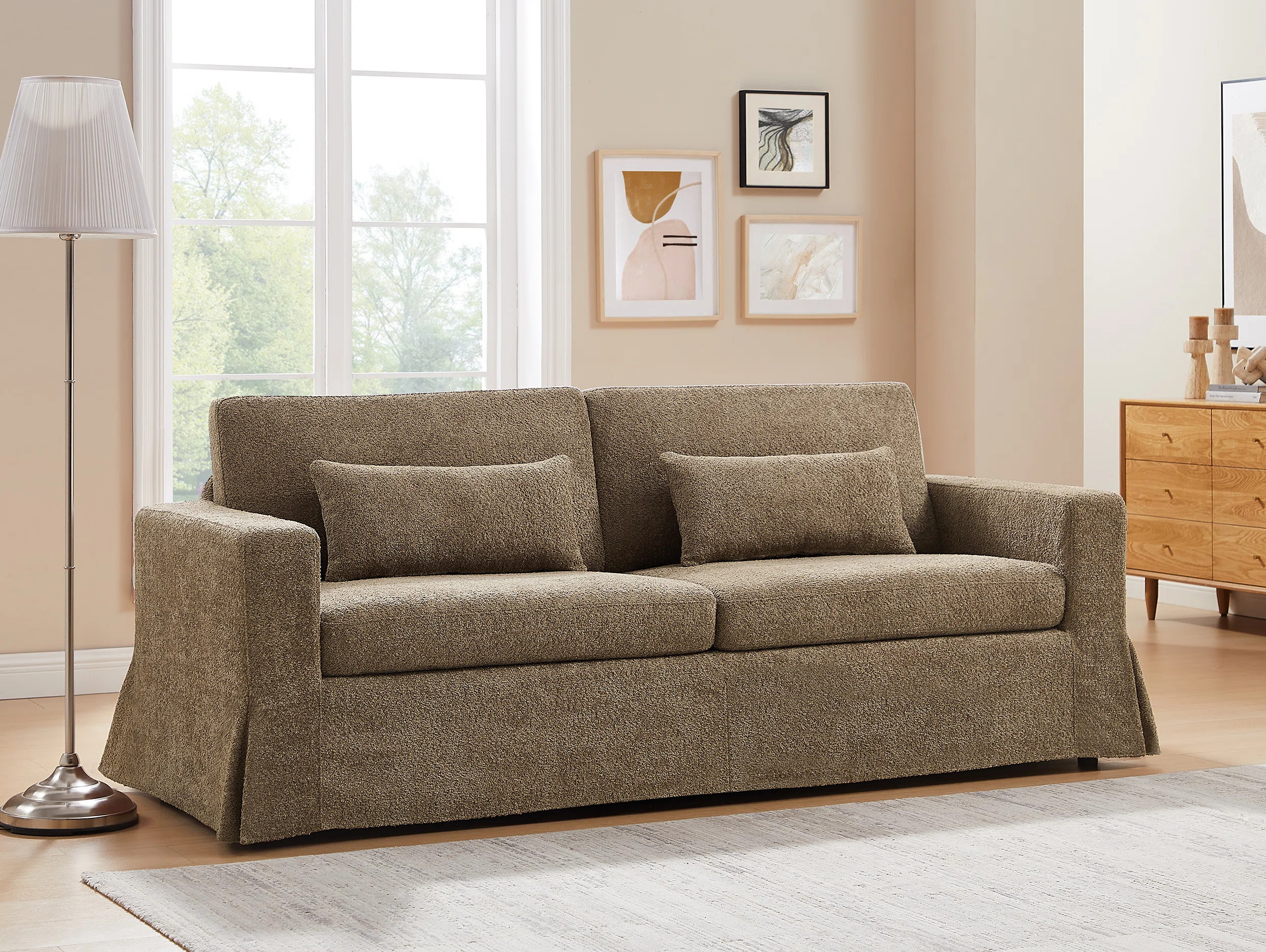 MINIMORE Modern Style 83.9"W Brenda 3Seater Sofa With Slipcover | Wayfair North America