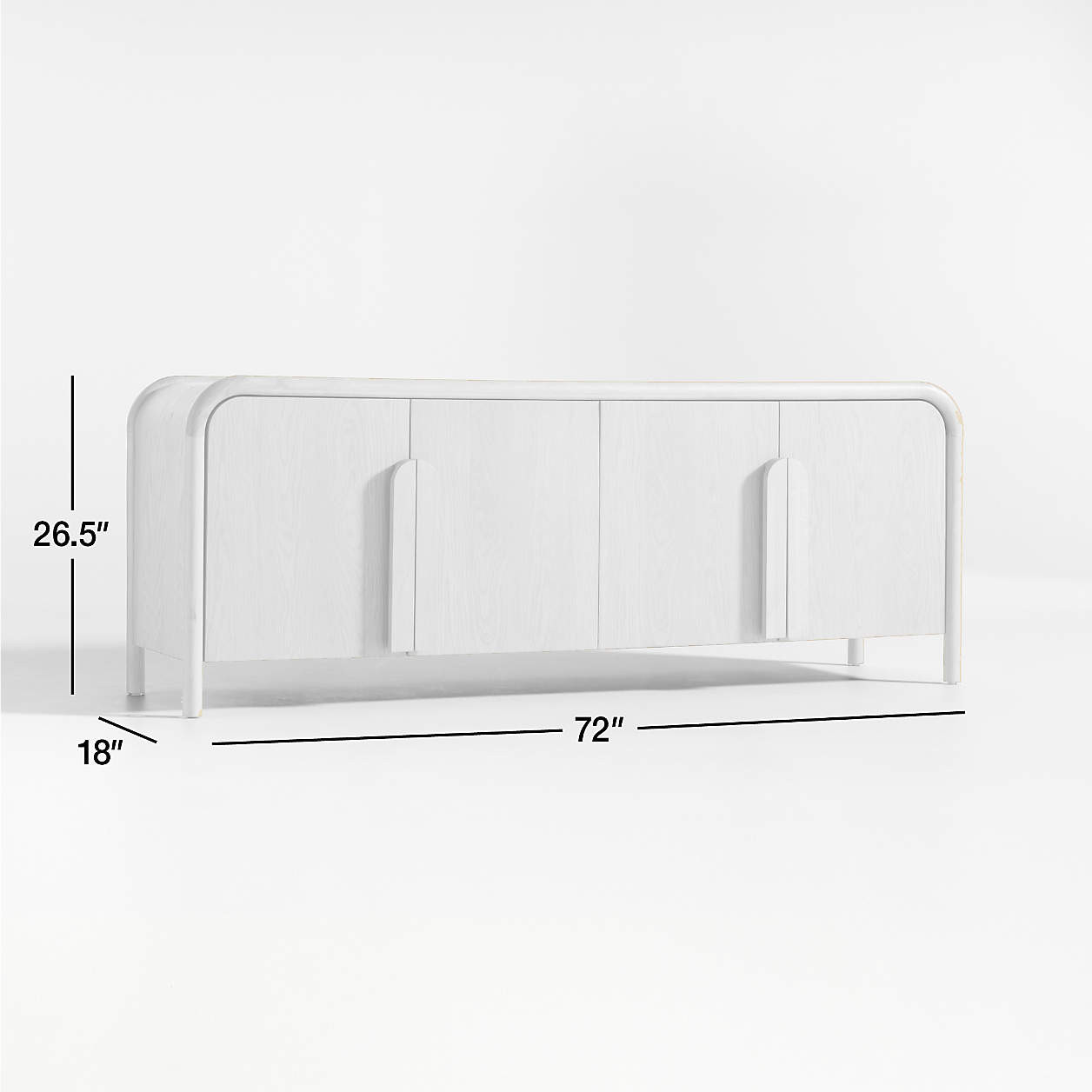 Annie 72" Whitewash Wood Storage Media Console by Leanne Ford | Crate & Barrel | Crate & Barrel