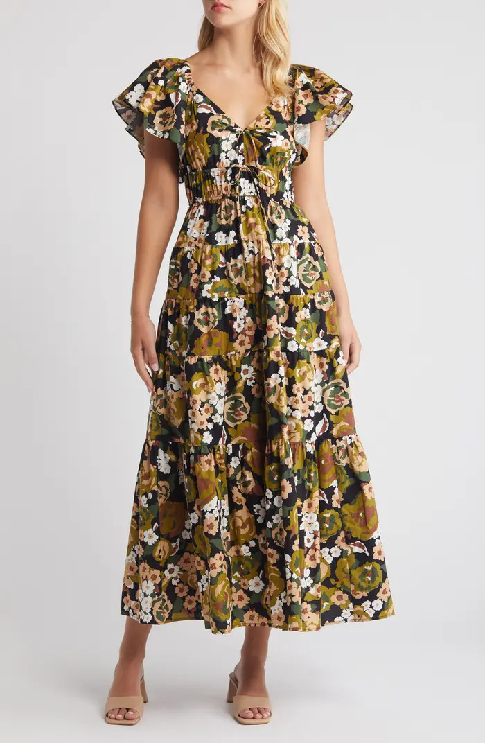Floral Fit & Flare Midi Sundress | Nordstrom