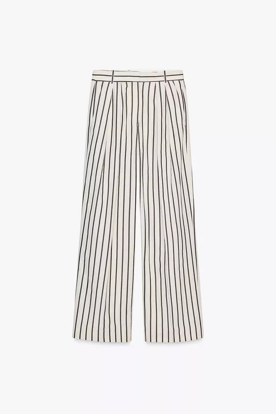 ZW COLLECTION STRIPED TROUSERS WITH DARTS | Zara UK