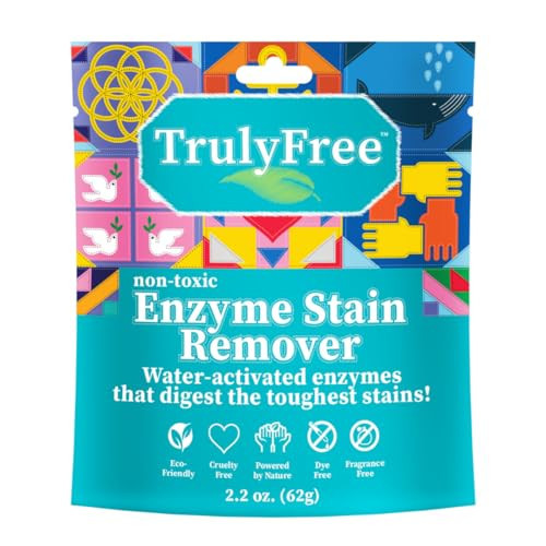 Truly Free Enzyme Laundry Stain Remover - Natural Laundry Detergent Booster for Blood, Grass, Pet Urine & Odor - Biological Washing Powder for Clothes, Couch Fabric (50 Scoops) | Amazon (US)