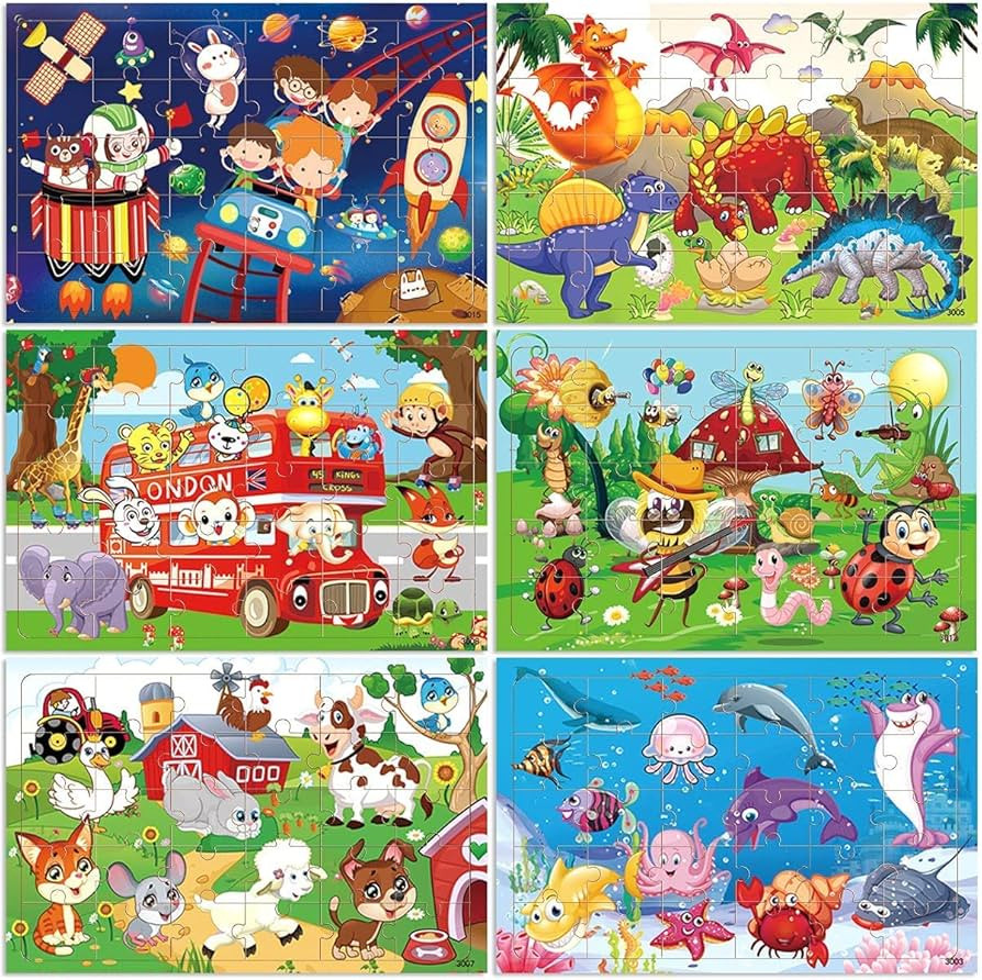 Wooden Jigsaw Puzzles for Kids Ages 3-5 Year Old 30 Piece Colorful Wooden Puzzles for Toddler Chi... | Amazon (US)