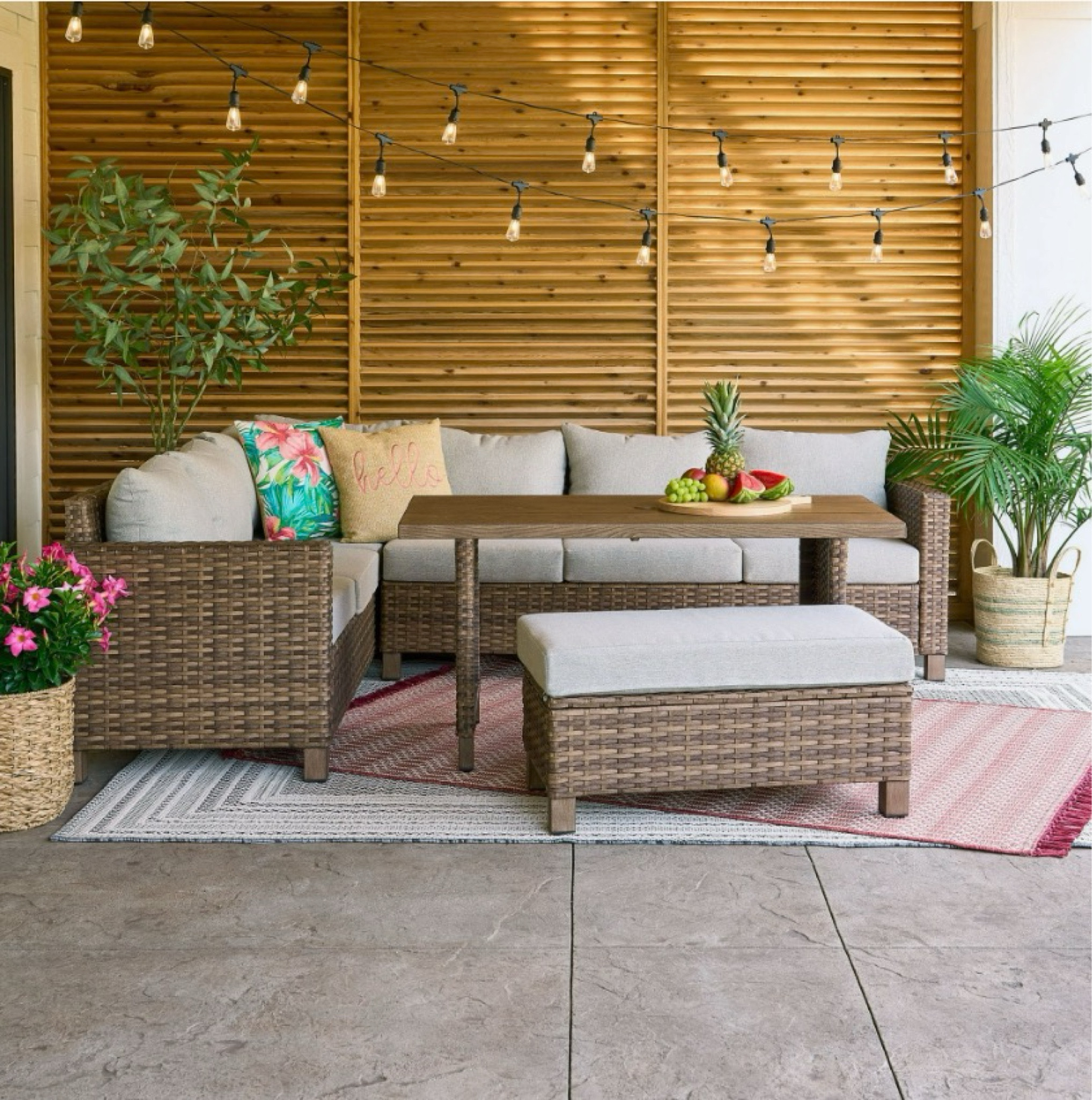 Clearance outdoor furniture at Walmart! Up to 30% off patio furniture sets making them under $1,000 - many under $500 and some under $300 for a set. 🌿

Woven wicker outdoor furniture sectional outdoor dining set. Patio furniture sofa and chairs swivel chairs lounge arm chairs.  wood sofa chairs and sectional with cushions dupe. Dupe dupes more affordable option find replica copy cat similar look for less budget friendly affordable cheap cheaper beautiful pretty. Clearance sale coupon code discount code promo codeInspory lookalike look a like Inspo inspiration inspired by idea ideas Love dupes like these? I share multiple every day in my FB group “DAILY DECOR DUPES”

#LTKSummerSales #LTKSeasonal #LTKHome