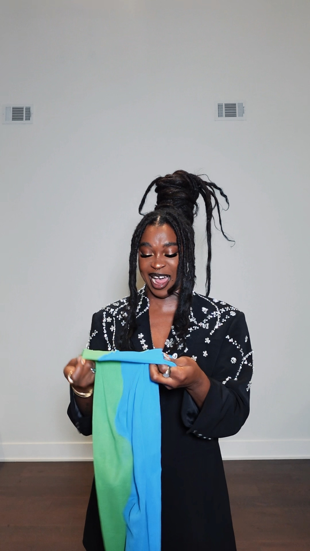 Black oversized blazer with color blocking tights and silver/ metallic Prada sling backs for brunch with the Alexander McQueen’s team  

#LTKstyletip #LTKFind #LTKshoecrush