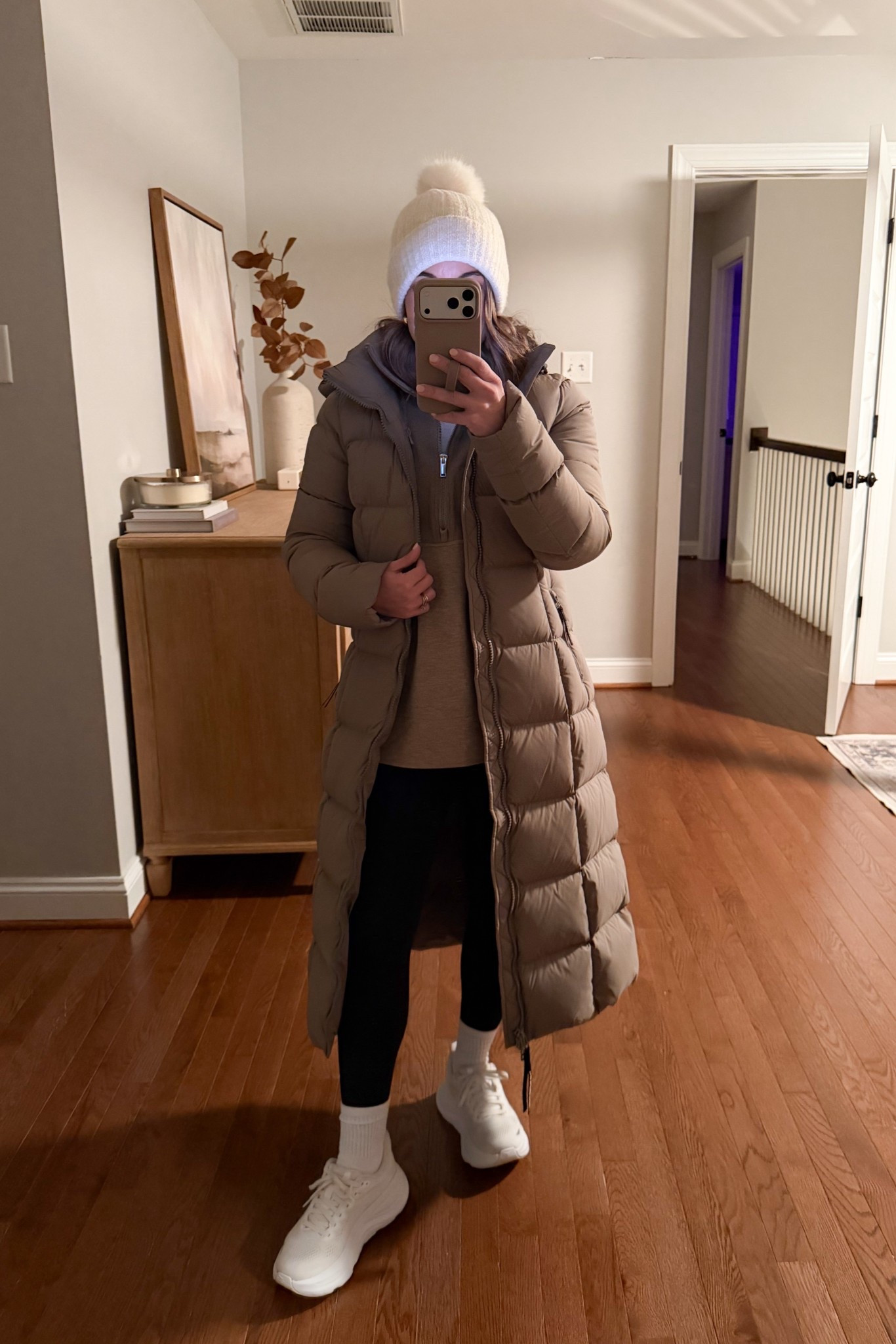 Rocking the full body coat to go see Christmas lights tonight 😃 

Coat: xxs in modern taupe 
Leggings: xs 
Sweatshirt: xs 
Sneakers: tts 

#LTKHoliday #LTKPetite
