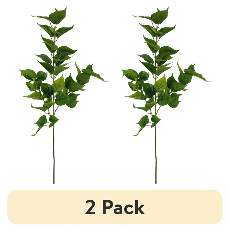 (2 pack) Mainstays 31" Artificial Green Pothos Stem, No Pot Included. | Walmart (US)