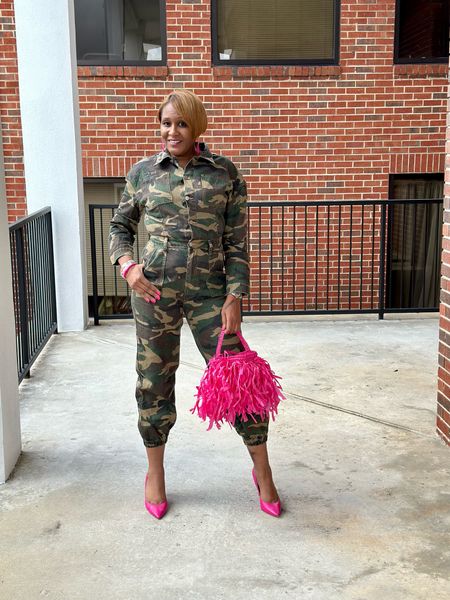Camouflage jumpsuit 

#LTKMostLoved #LTKover40 #LTKfindsunder50