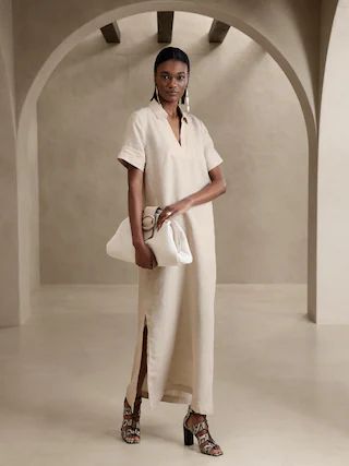 Cruz Linen Maxi Shirtdress | Banana Republic (US)