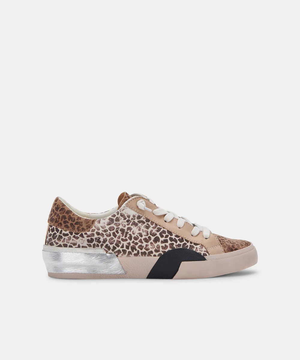 ZINA SNEAKERS IN LEOPARD MULTI DUSTED SUEDE | DolceVita.com