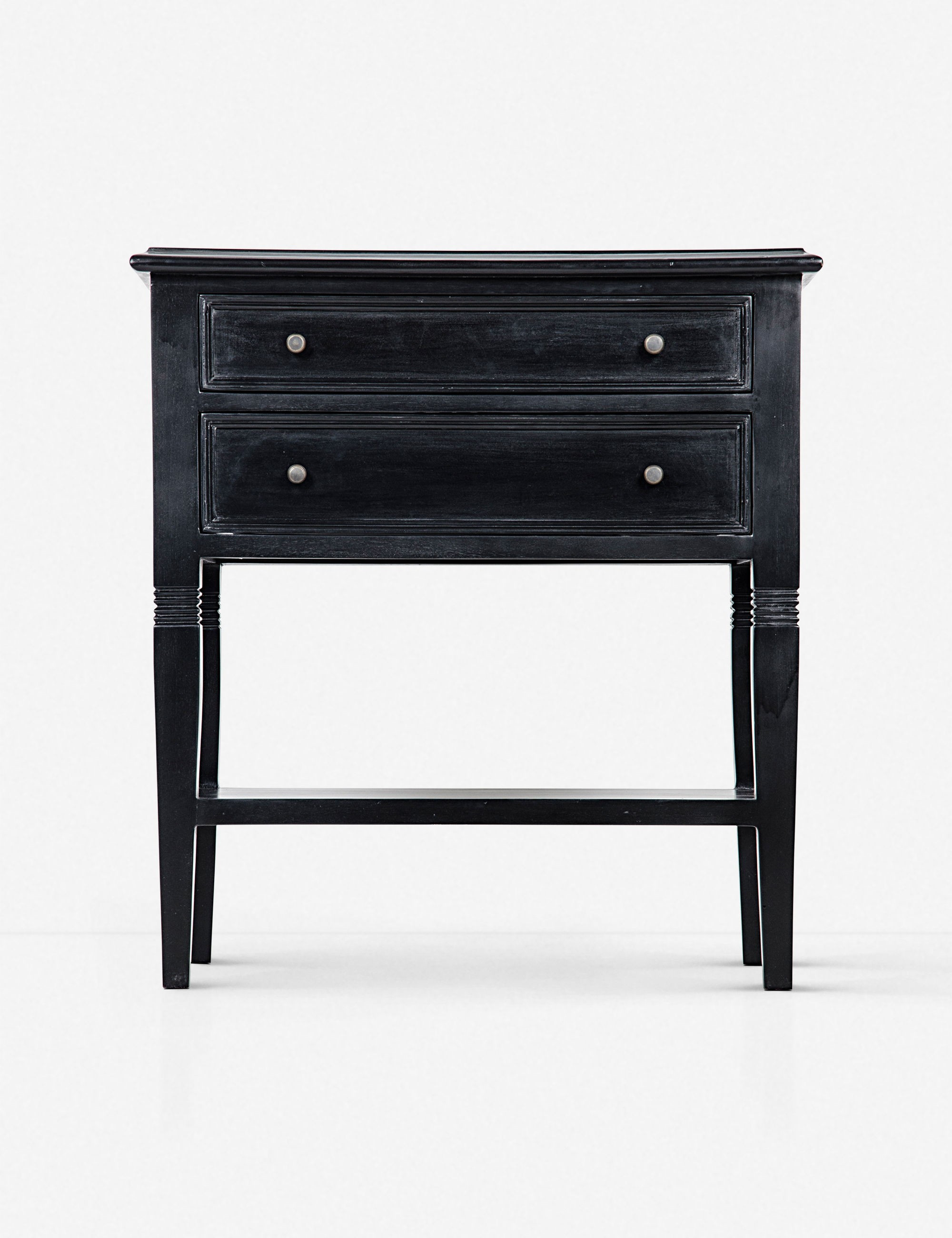 Luna 2-Drawer Nightstand, Hand Rubbed Black | Lulu and Georgia 