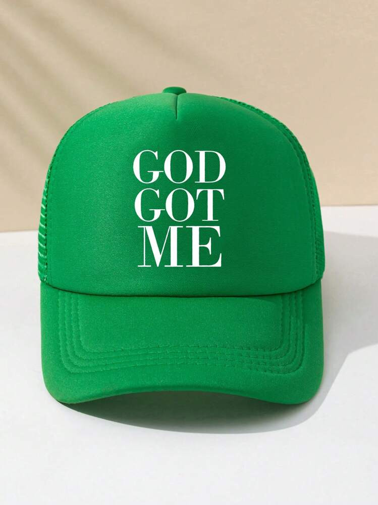 1pc Men's Outdoor Casual Adjustable Breathable Baseball Mesh Cap Trucker Hat With Letter Pattern | SHEIN