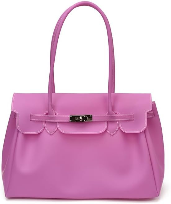 Jelly Tote Bag Y2K Style PVC Shoulder Bag Korean Fashion Summer Handag Platinum Handbag Beach Bag... | Amazon (US)