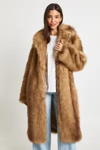 Vintage Look Collared Fur Maxi Jacket | boohoo (US & Canada)