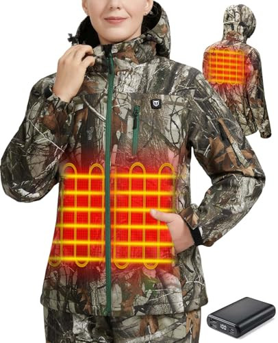 TIDEWE Heated Jacket for Women with Battery Pack (Black, Pink, Camo, Size S-XXL) | Amazon (US)