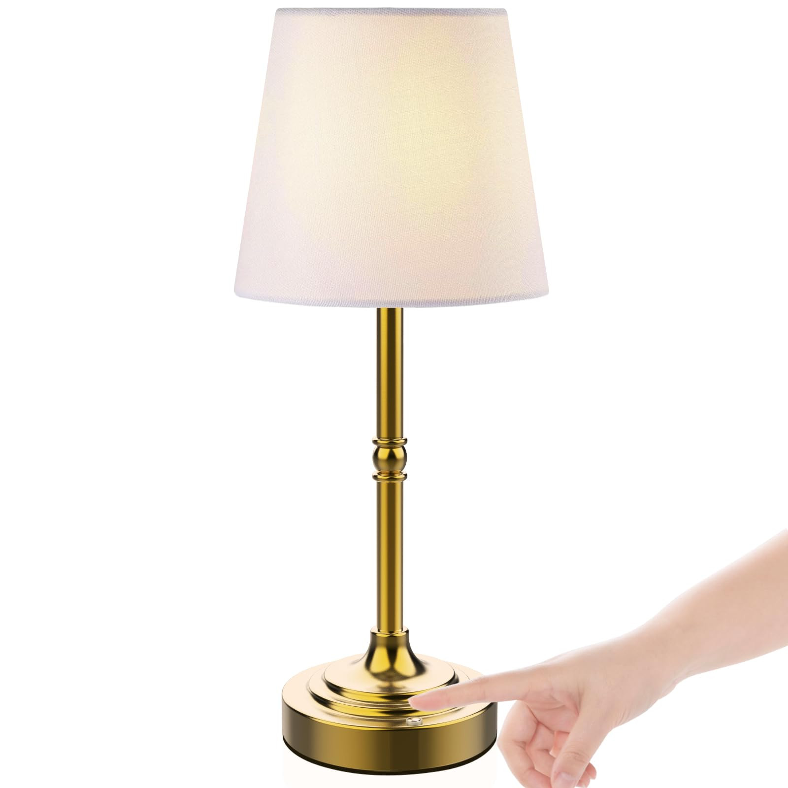 Rechargeable Battery Powered Table Lamp, Wireless LED Lamps, Cordless Touch Lamps, Stepless Dimma... | Amazon (US)