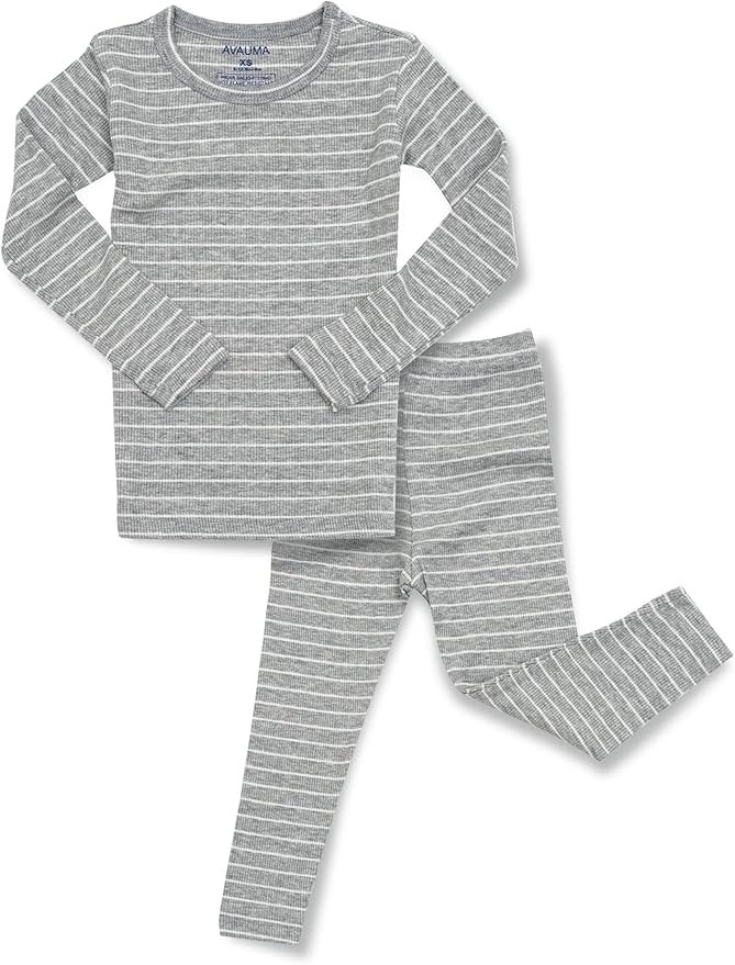 AVAUMA Stripe Pattern Baby Boys Girls Pajama Set Kids Toddler Snug fit Ribbed Sleepwear pjs for D... | Amazon (US)