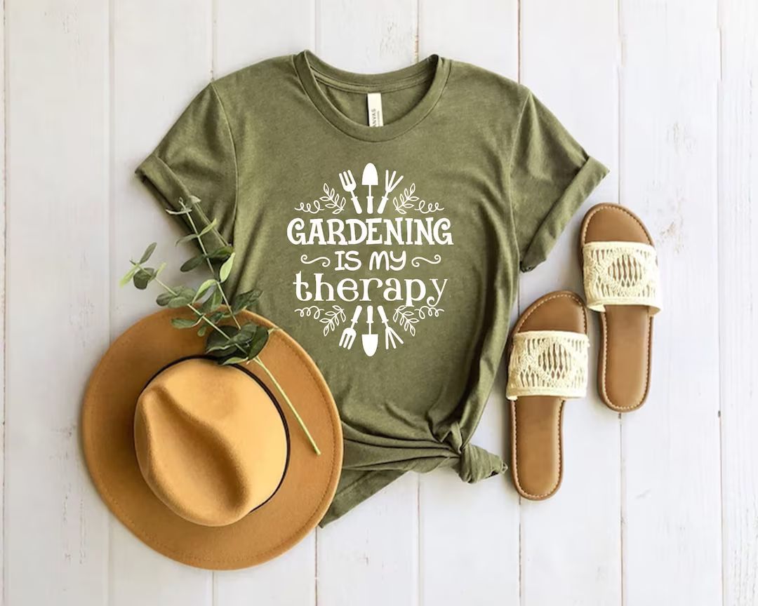 Gardening is My Therapy Shirt Gardener Shirt Plant Lover - Etsy | Etsy (US)