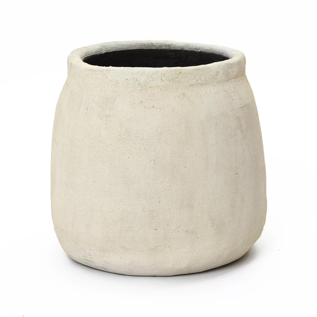 LuxenHome Sahara Stone Planter, 16.1" Round Cement Accent in Desert Beige | Target