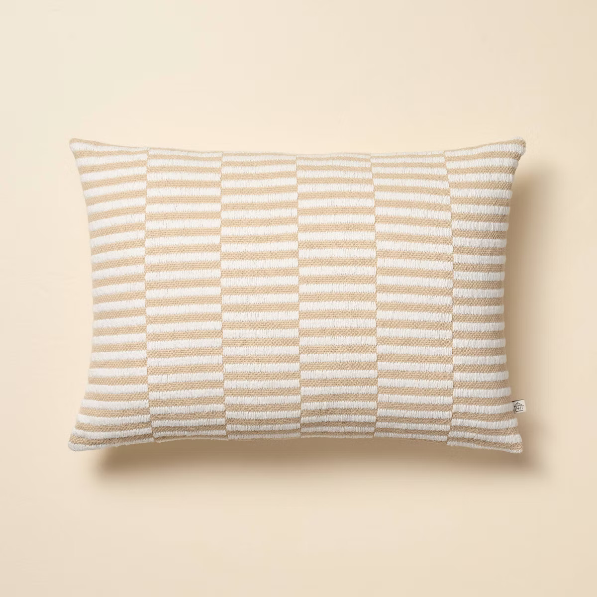 14"x20" Broken Stripe Lumbar Throw Pillow Tan/Cream - Hearth & Hand™ with Magnolia | Target