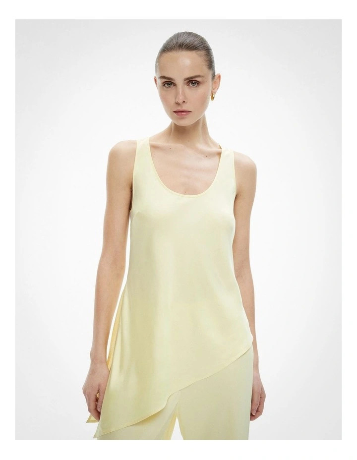 Asymmetrical Scoop Tank Top in Lemonade | Myer