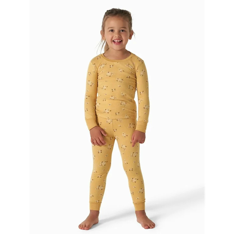 Modern Moments by Gerber Toddler Girl Tight Fitting Pajamas Set, 2-Piece, Sizes 12M-5T | Walmart (US)