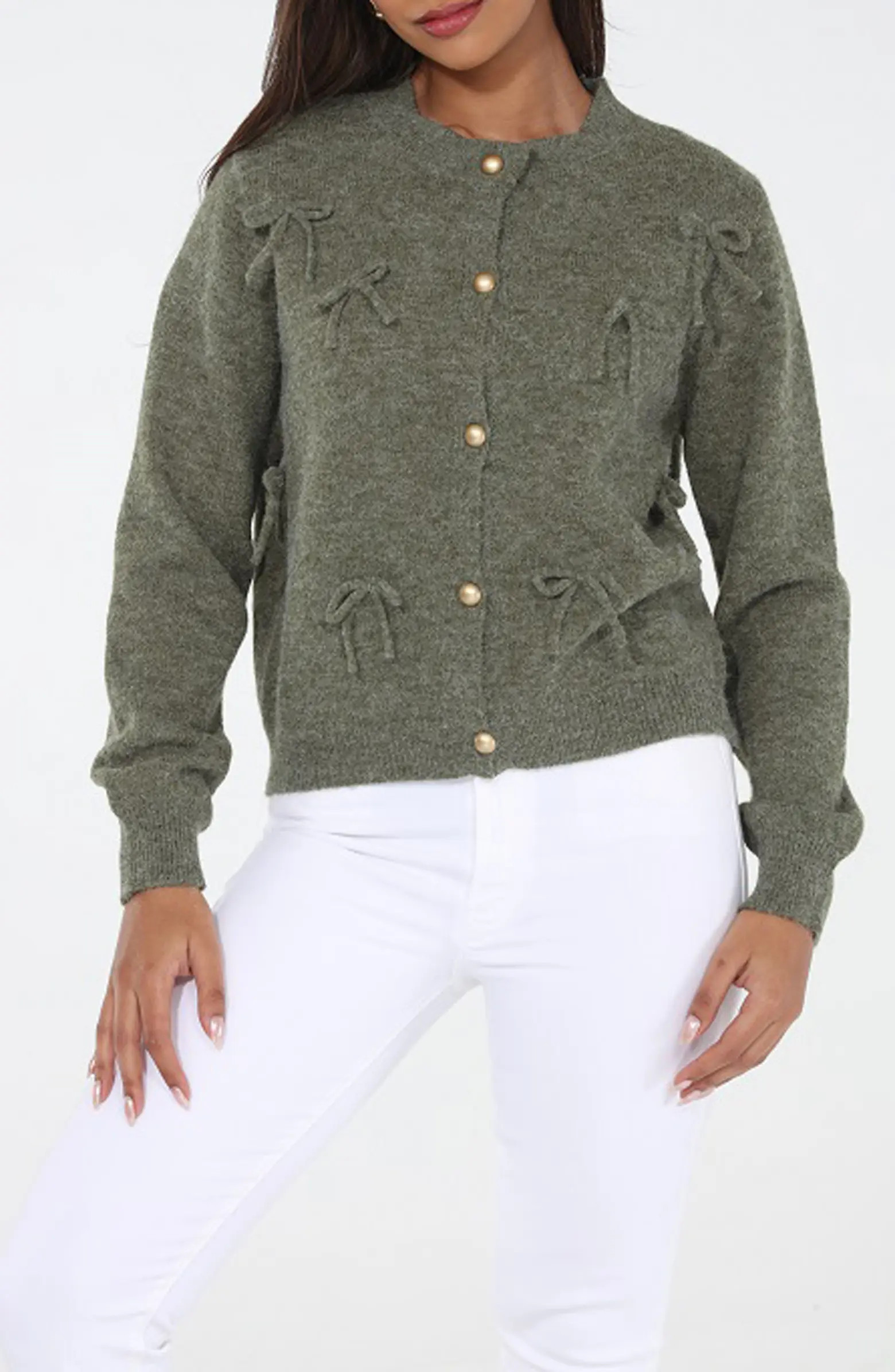 RAIN AND ROSE Tiny Bow Cardigan | Nordstrom | Nordstrom